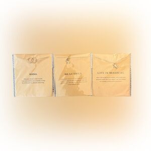 3 Gold Necklaces‎ Set Karma Beautiful Life is Magical